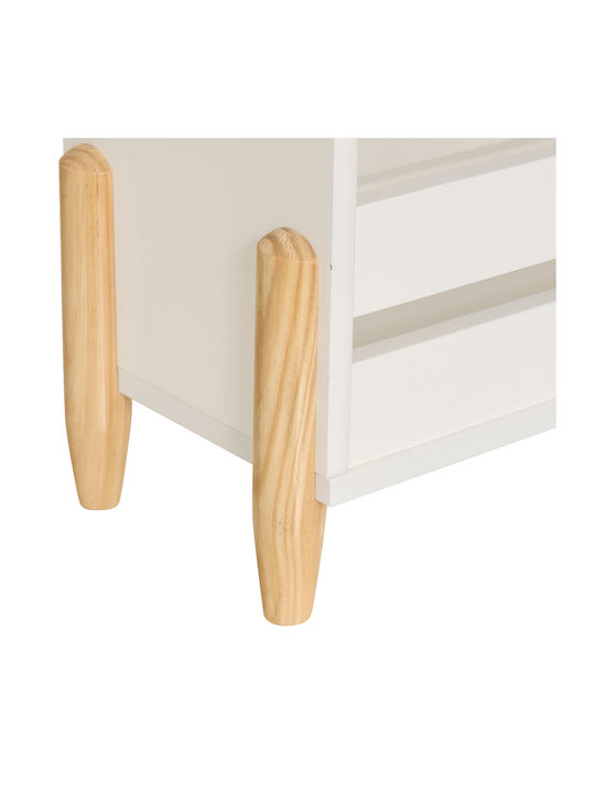 Kids Wooden Bookcase Ecru 61.5x18.5x100cm