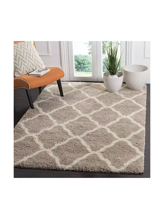 Moroccan Rug Rectangular Shaggy Beige