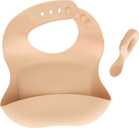 Feeding Set made of Silicone Beige 2pcs