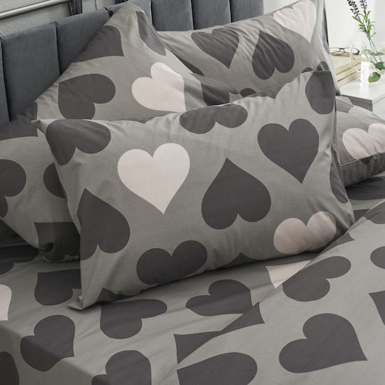 Charalambidis Textiles Duvet Single 160x230cm Love Gray 350 GSMGsm