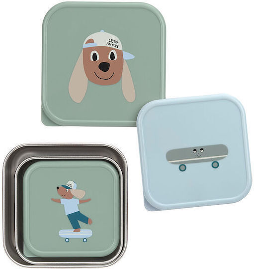 Laessig Tiny Team Dog Plastic Kids Dinner Set Silver