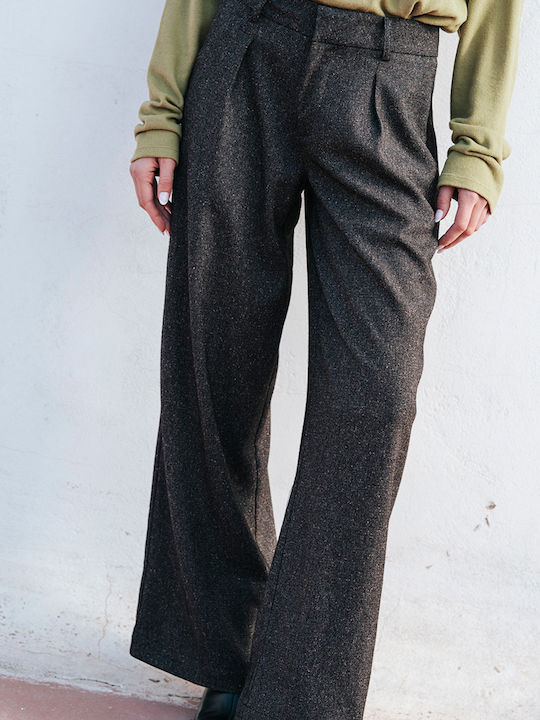 Damen Stoff Hose Braun