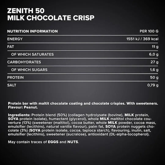 IronMaxx Zenith Μπάρα με 50% Πρωτεΐνη & Γεύση Peanut 100gr