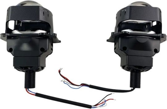 Προτζέκτορες Φαναριών Τετράγωνοι Bi-led Retrofit 3.0" Α38 6000κ 58w 68w 2 Τεμάχια