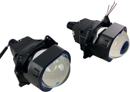 Προτζέκτορες Φαναριών Τετράγωνοι Bi-led Retrofit 3.0" Α38 6000κ 58w 68w 2 Τεμάχια