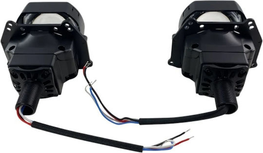Προτζέκτορες Φαναριών Τετράγωνοι Bi-led Retrofit 3.0" Α38 6000κ 58w 68w 2 Τεμάχια