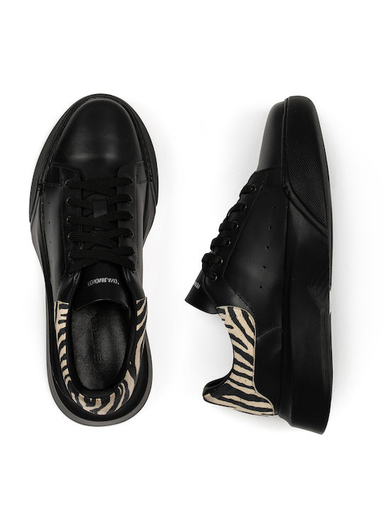 Herren Anatomisch Flatforms Sneakers Schwarz
