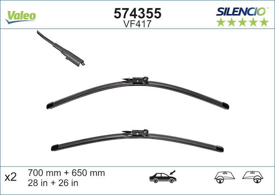 Valeo Silencio X.trm x2 Front Set Car Wiper Blades 700mm Passenger Wiper Length