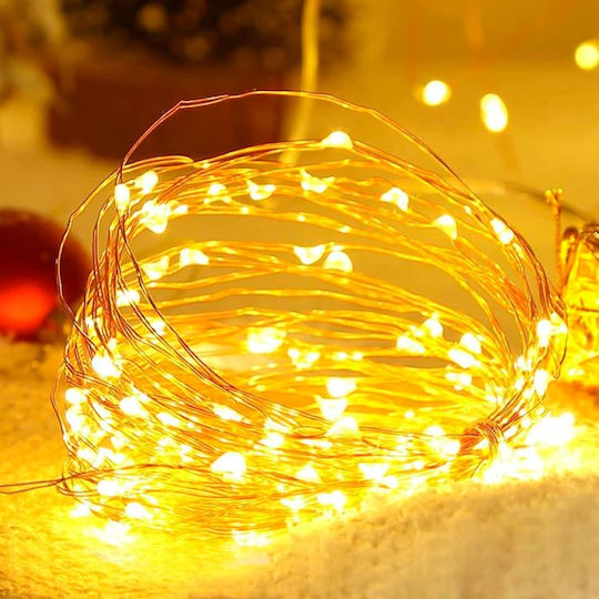 100 Λαμπάκια LED 10.3μ. Λευκά Μπαταρίας σε Σειρά