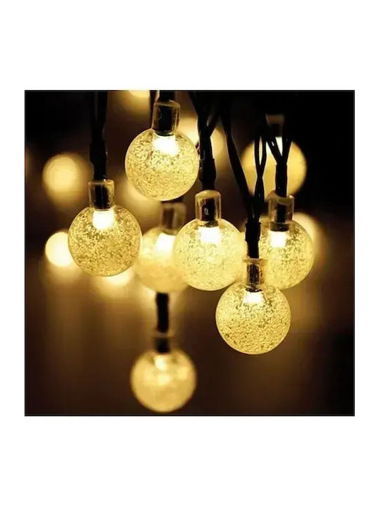 20 Светлини LED 5m. Топъл бял Слънчеви тип Лента 1бр 20 Светлини LED 5m. Топъл бял Слънчеви тип Лента 1бр