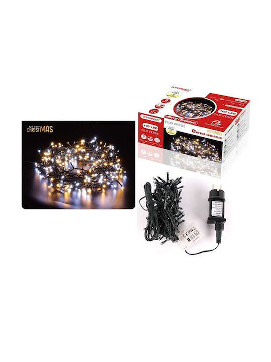 100 Lights LED 8m. Warm White in String 1pcs