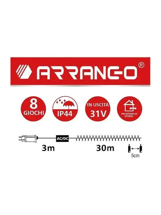 600 Λαμπάκια LED 33μ. Θερμό Λευκό σε Σειρά