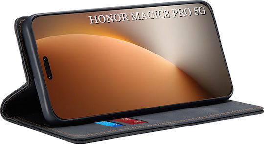 Techsuit Confy Cover Книга Силикон Черен (Honor Magic8 Pro)
