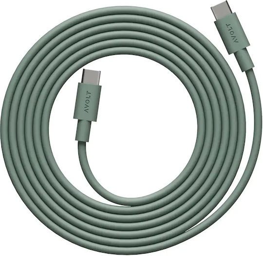 Schnelllade-Datenkabel USB-C/USB-C Avolt 2 Meter Sage
