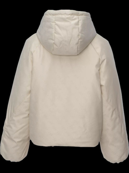Women's Puffer Jacket for Winter Ecru