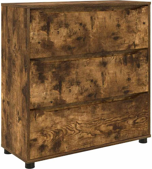 Wooden Chest of Drawers Smoked Oak 80x31x81cm