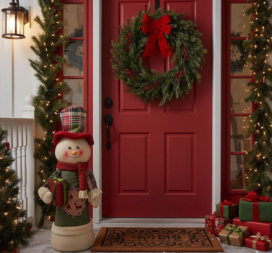XMASfest Χριστουγεννιάτικη Υφασμάτινη Φιγούρα Χιονάνθρωπος Ύψους 58εκ.