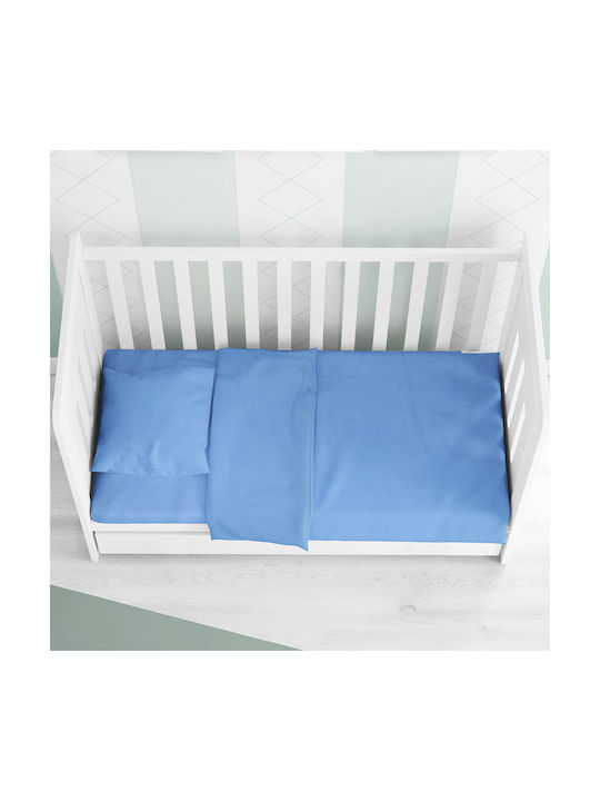 Dimcol Bebe Solid Бебешки Чаршаф За Количка Памук с Ластик Светлосин 70x140бр