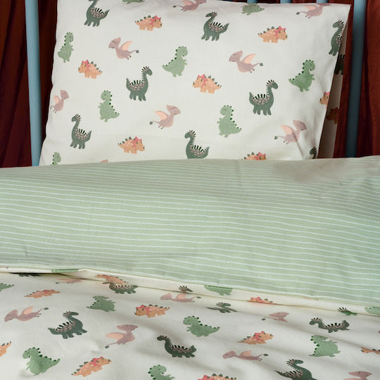 Kentia Saurus Baby Sheets Set Cradle Cotton Multicolored 60x120cm 2pcs