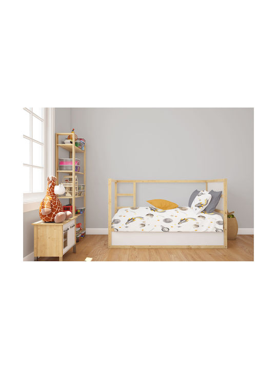 Dimcol Fitted Space Gray Baby Sheets 70x140cm