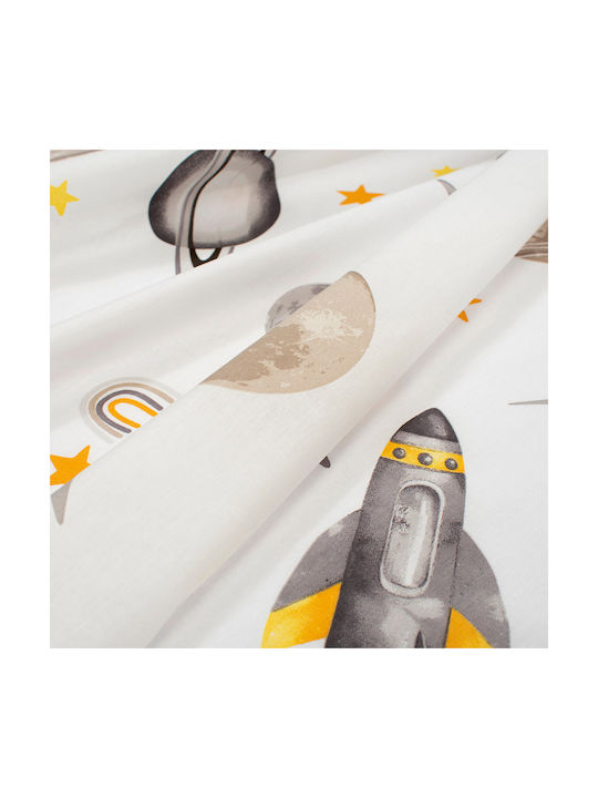 Dimcol Space Бебешки Чаршаф За Количка Памук с Ластик Сив 70x140бр