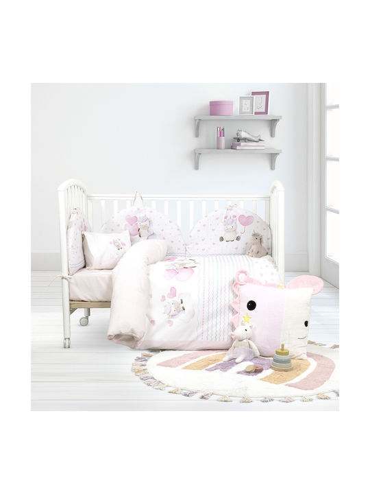 Nima Luni Uni Baby Sheets Set Crib Cotton Pink 120x170cm 3pcs