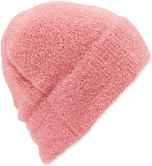 Teddy Beanie Γυναικείος Σκούφος Πλεκτός σε Ροζ χρώμα