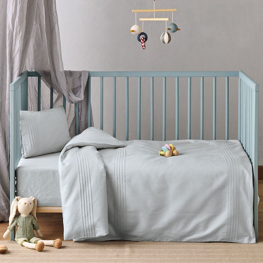 Kentia Whisper 22 Baby Sheets Set Crib Cotton Blue 120x170cm 3pcs