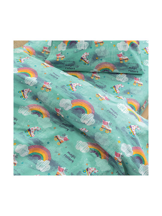 Palamaiki My Kingdom Baby Sheets Set Crib Cotton Fitted Green 70x140cm