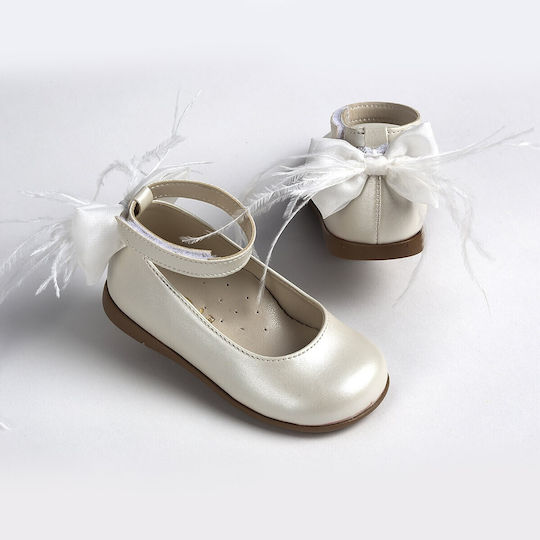 Ever Kid Pantofi de Botez pentru Fetițe Matarie Balerine Ecru