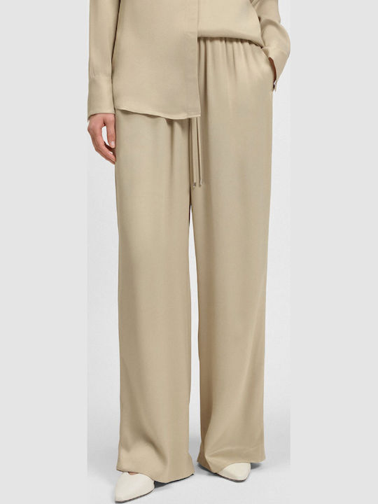 Women's Fabric Trousers Light Beige