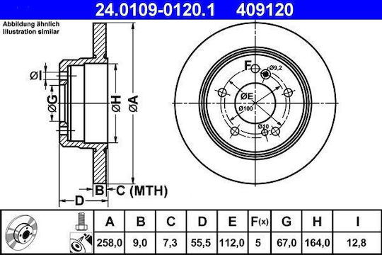 Mercedes-benz 190 W201 Ate Brake Disc 24010901201