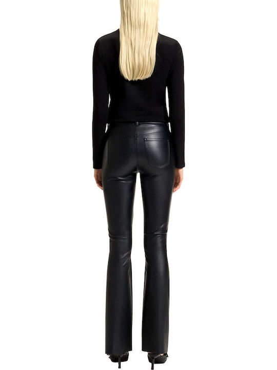 Damen Stoff Hose Schlag Black