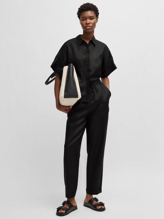 Damen Stoff Hose Black