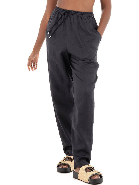 Damen Stoff Hose Black