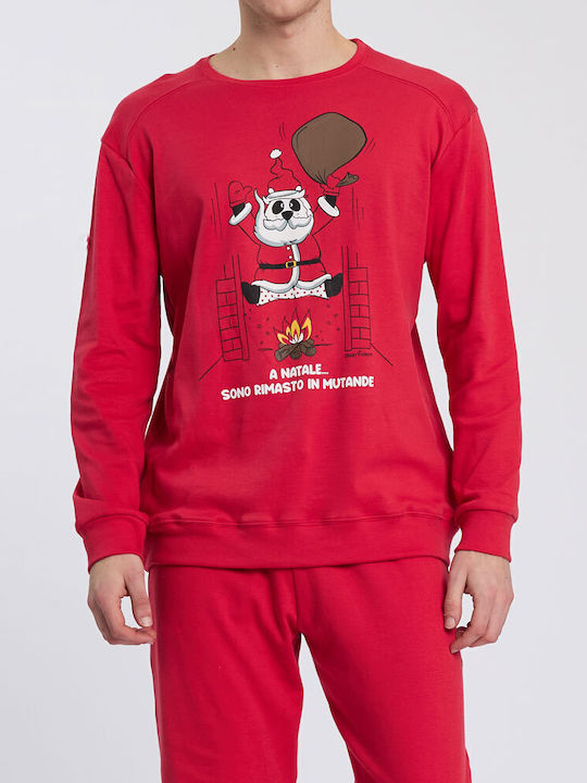 Crazy Farm Men's Summer Pajamas Set Red