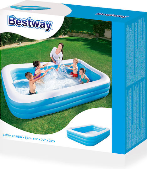 Bestway PVC Swimming Pool 1161lt Inflatable 305x183x56cm Light Blue