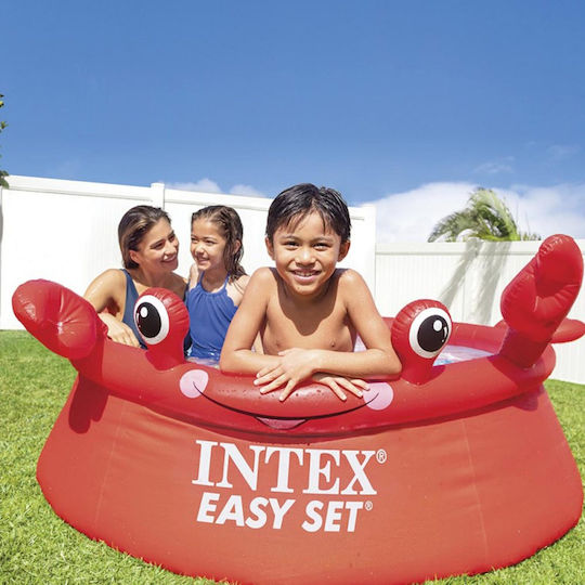 Intex Easy Set Happy Crab Παιδική Στρογγυλή Πισίνα 880lt Φουσκωτή 183x51εκ. Κόκκινη
