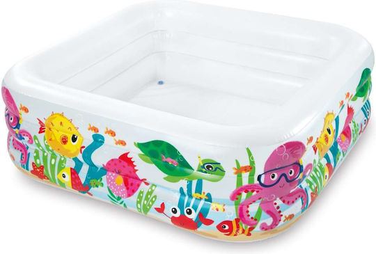 Intex Children's Square Swimming Pool 340L Inflatable 159x159x50cm White