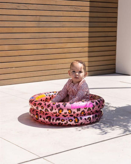 Swim Essentials Rose Gold Leopard Kinder Rundes Schwimmbecken PVC 15lt Aufblasbar Rosa