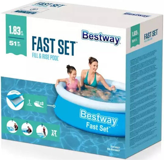 Bestway Children's Round PVC Swimming Pool 940lt Inflatable 183x51cm Light Blue