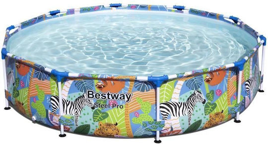 Bestway Скръгъл Басейн PVC 4062л с Метална Рамка 305x66см