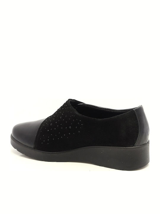 Δερμάτινα Γυναικεία Loafers σε Μαύρο Χρώμα