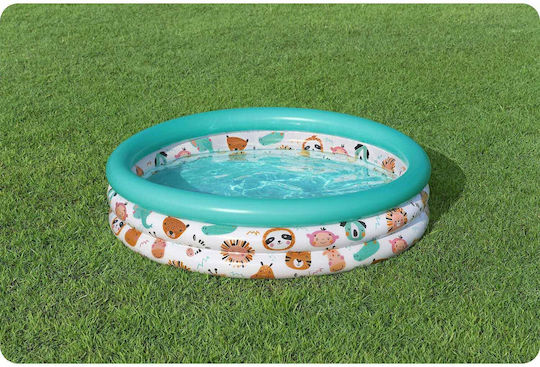 Bestway Παιδική Στρογγυλή Πισίνα PVC 101lt Φουσκωτή 102x25εκ. Λευκή