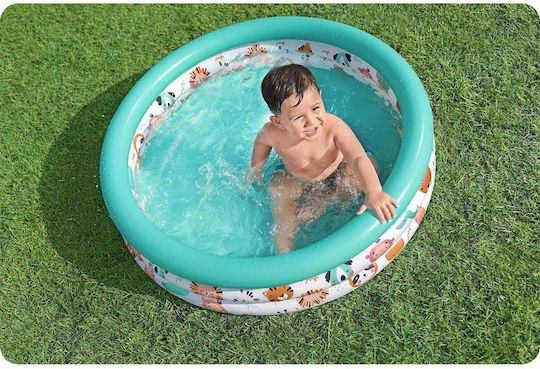 Bestway Παιδική Στρογγυλή Πισίνα PVC 101lt Φουσκωτή 102x25εκ. Λευκή