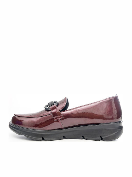 Λουστρίνι Γυναικεία Loafers σε Μπορντό Χρώμα