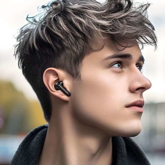 Borofone FQ1 Shine In-ear Bluetooth Handsfree Ακουστικά με Θήκη Φόρτισης Μαύρα