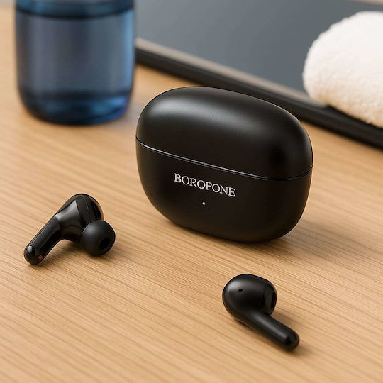 Borofone FQ1 Shine In-ear Bluetooth Handsfree Ακουστικά με Θήκη Φόρτισης Μαύρα