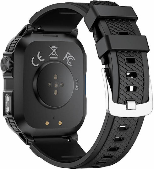 Microwear GTH3 Stainless Steel Smartwatch with Heart Rate Monitor (Blue)