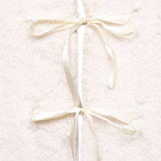 Christmas Tree Skirt White with Furry Texture D90cm.